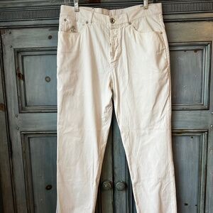 Brunello Cucinelli Men's Traditional Fit white button fly light weight jeans 46